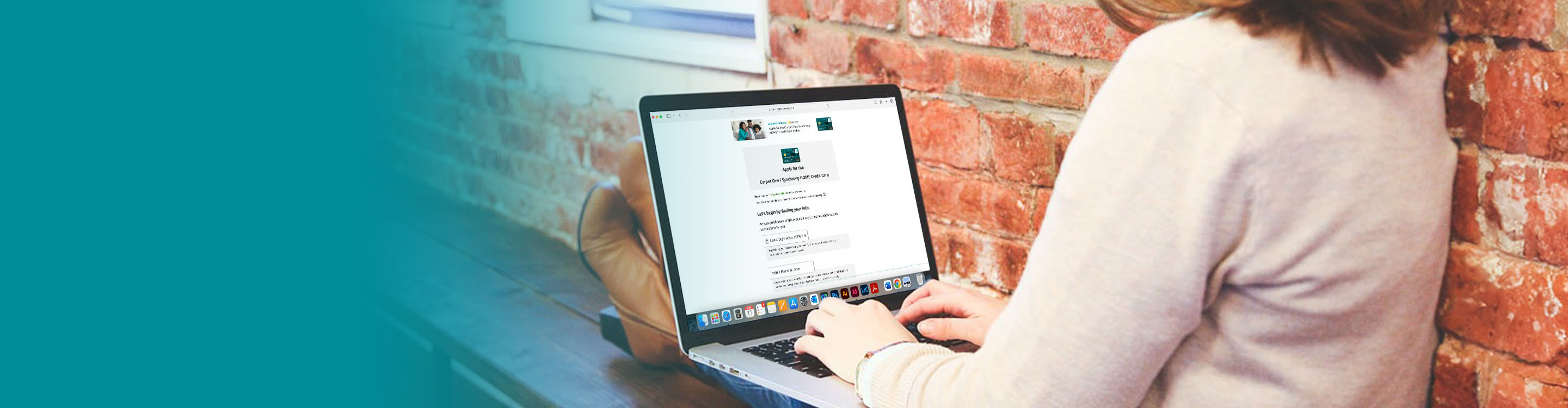 woman looking at financing on computer